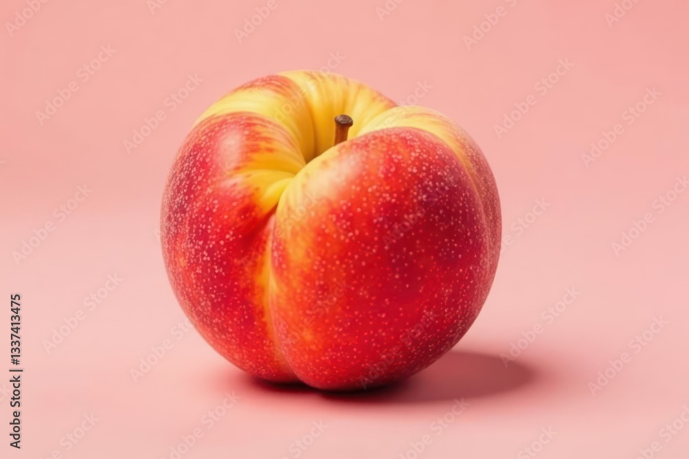 Single ripe peach, vibrant color, smooth skin, image, clean, object Single ripe peach, vibrant color, smooth skin, image, clean, object