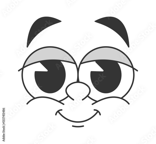 Friendly kind face doodle caricature