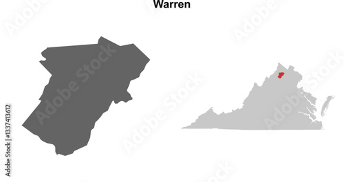 Warren County (Virginia) blank outline map set