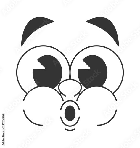 Shocked comic doodle caricature face