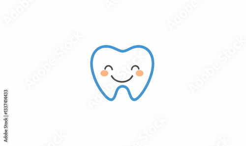 Minimalist Children's Dental Clinic Logo with Smiling Tooth and Child's Face Design
