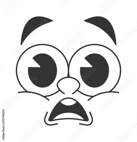 Frightened face caricature feeling panic