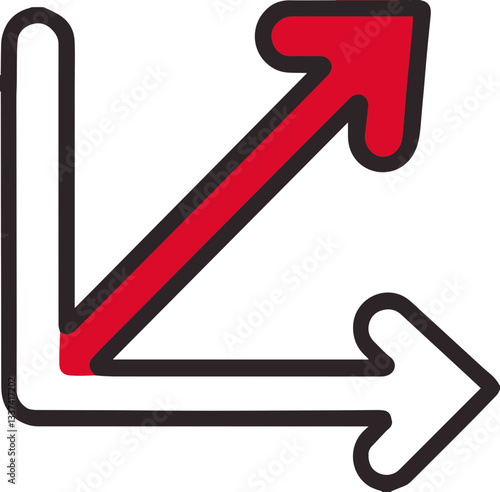 Rising graph icon, growth and business concept