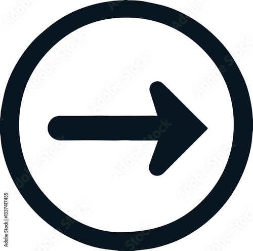 Right arrow icon, direction and movement concept