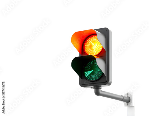 Traffic light with red, yellow, and green signals