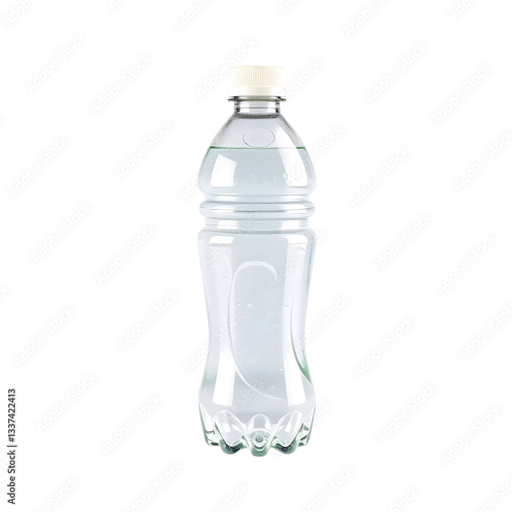 Fototapeta premium Transparent plastic water bottle with white cap