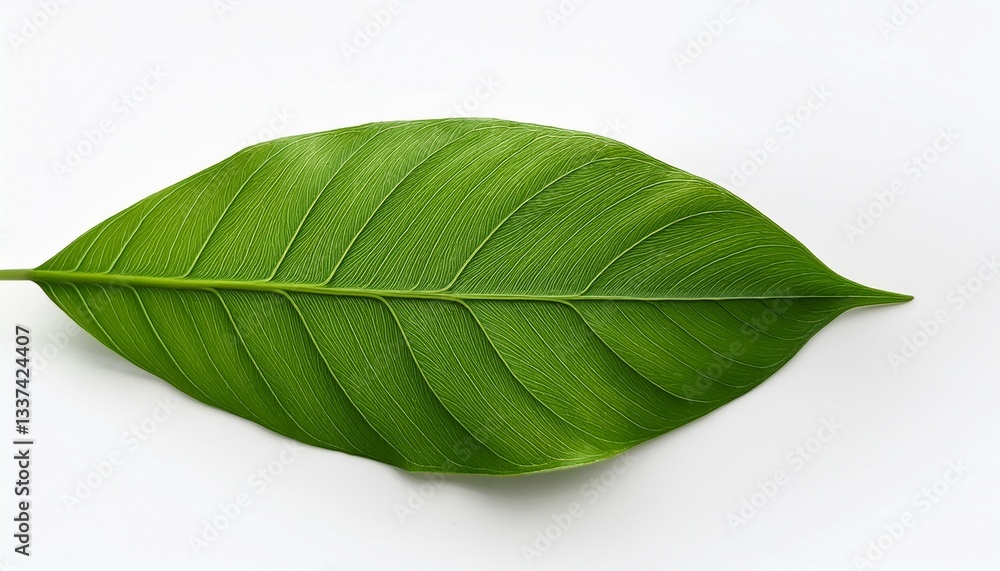 Obraz premium green leaf isolated white background food photography