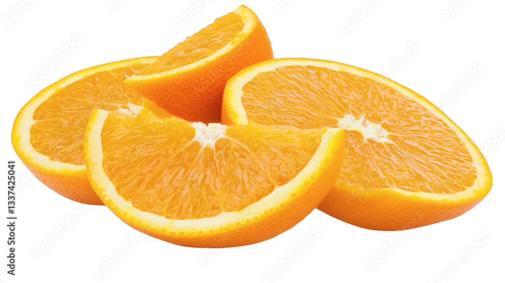 Orange slices isolated on white background Orange slices isolated on white background