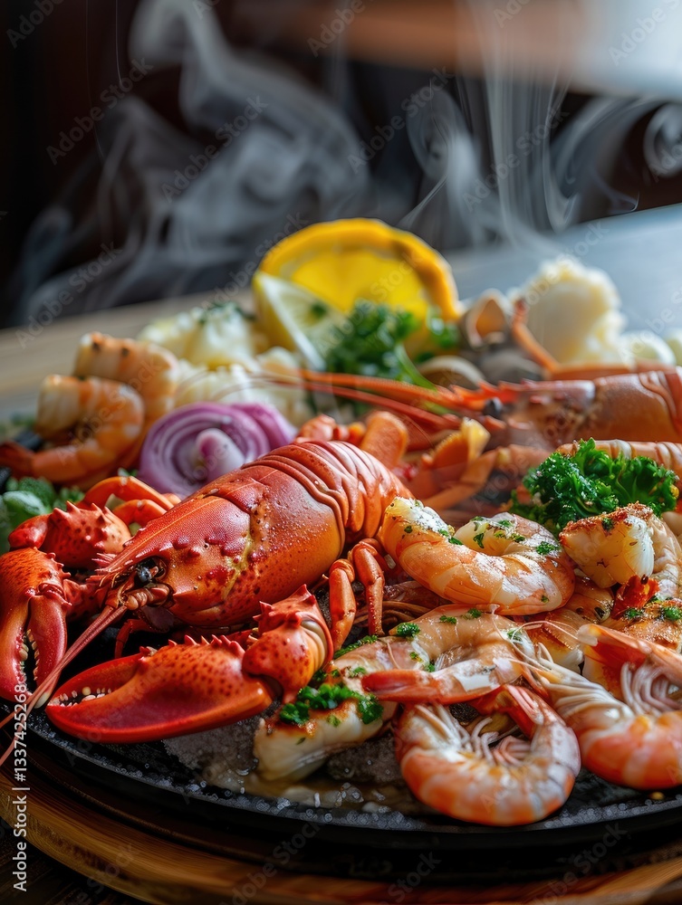 background of typical food marine animal fresh and delicious seafood of various type Generate AI background of typical food marine animal fresh and delicious seafood of various type Generate AI
