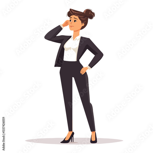 Confused Businesswoman Thinking about a Question - Professional Image for Business Concepts