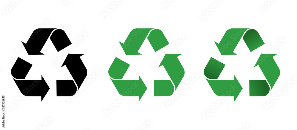Obraz premium set of recycling icons. recycle logo symbol. vector illustration 