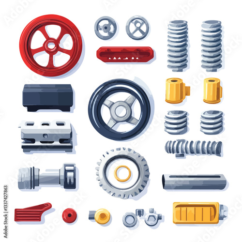 Flat Car Spare Parts | Isolated Mechanical Spares Image