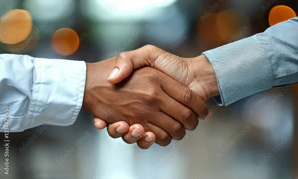 Business handshake in urban setting Business handshake in urban setting