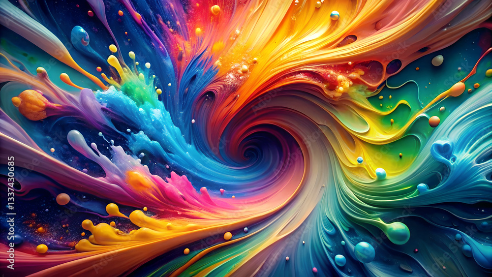 custom made wallpaper toronto digitalColorful Abstract Swirl with Vibrant Paint Strokes and Fluid Shapes in a Dynamic Artistic Composition background