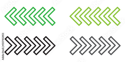 Dynamic moving arrow symbol. Arrow dynamic symbol. Speed, fast arrows symbols set. Arrow dynamic elements.