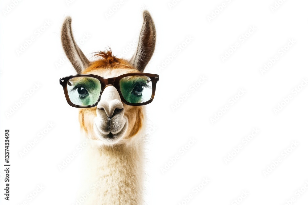 Fototapeta premium Llama raises awareness about fake news and digital literacy