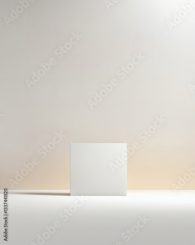 Wallpaper Mural Abstract composition of a pristine white cube set against a gradient wall, creating a minimalist and modern aesthetic. Torontodigital.ca