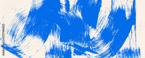 Abstract bold wavy brush stroke background with grunge texture. Hand drawn curly thick line with brush texture.