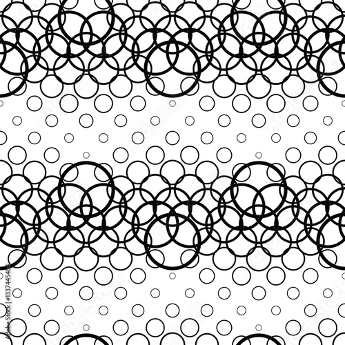 Black and white geometric circle pattern background