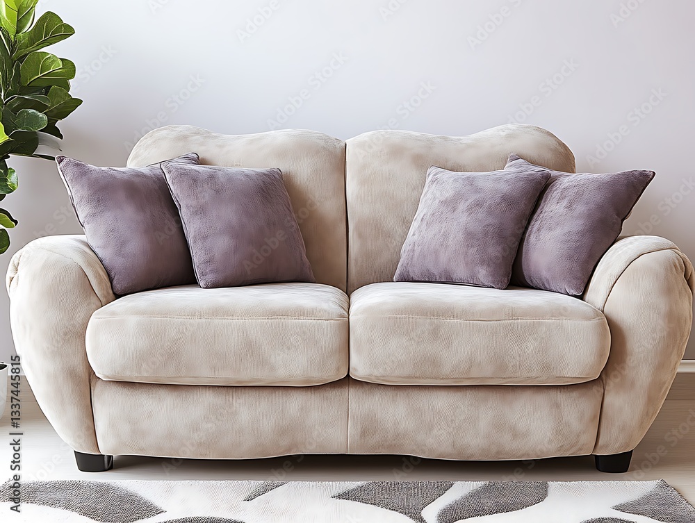 Fototapeta premium Beige Sofa for Modern Living Room Interior.
