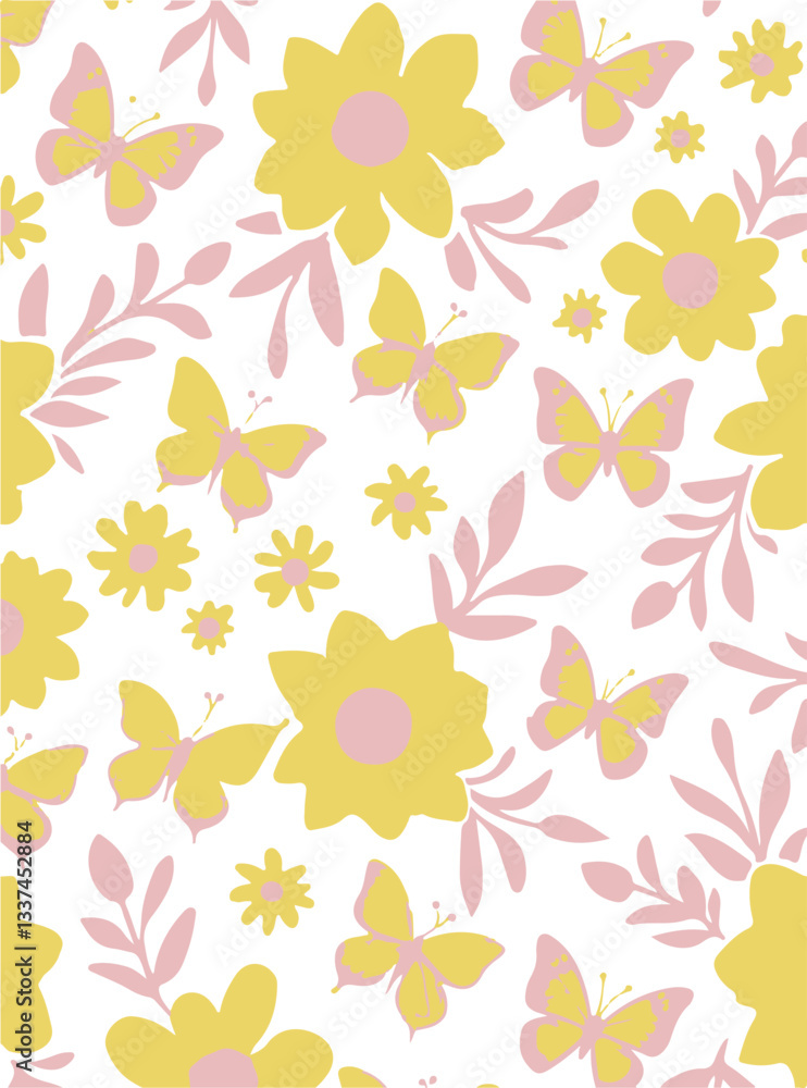 Floral abstract seamless patterns. Vector design for different surfases. Floral abstract seamless patterns. Vector design for different surfases.