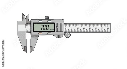 Digital Caliper Line Art