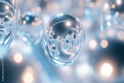 Wallpaper Mural Floating glass spheres with reflections Torontodigital.ca