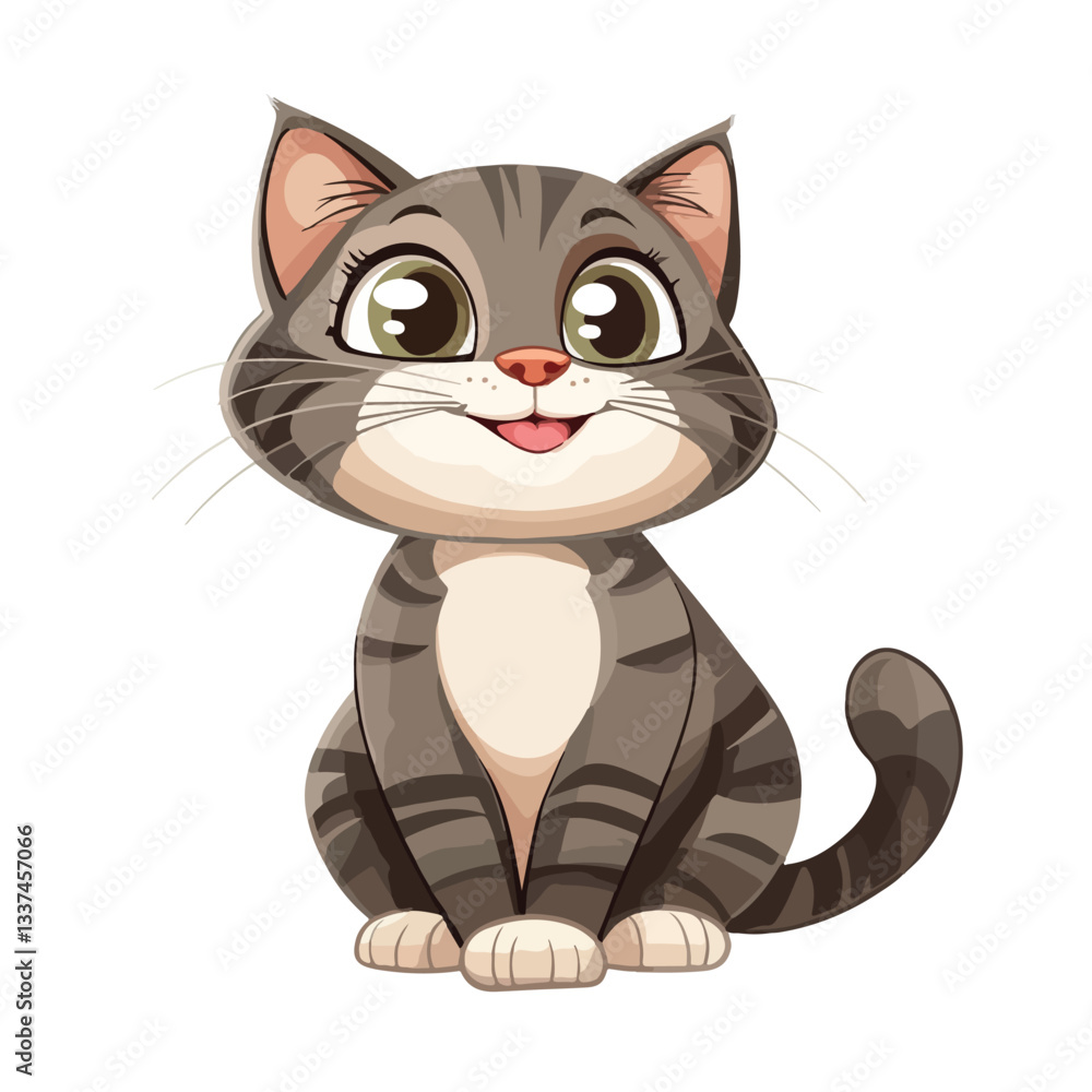 Cute Adorable Cat Cartoon Character Vector Illustration Cute Adorable Cat Cartoon Character Vector Illustration