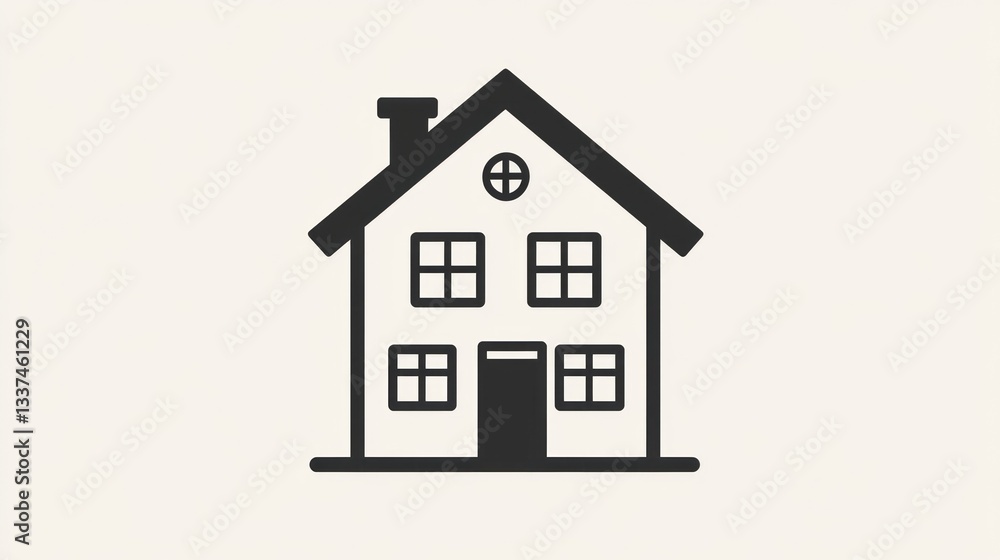 Simple black and white house illustration (1) Simple black and white house illustration (1)