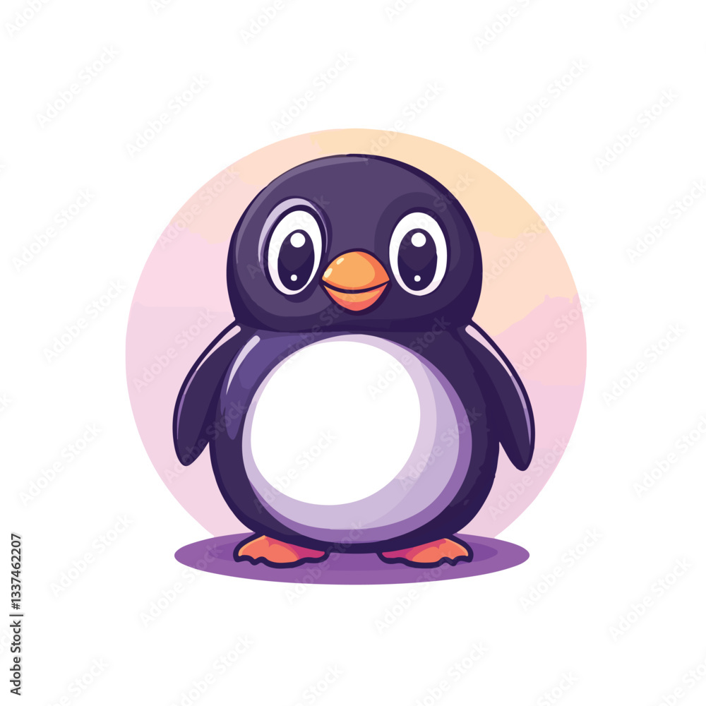 Fototapeta premium Adorable Cartoon Penguin Mascot Character Design for Creative Projects