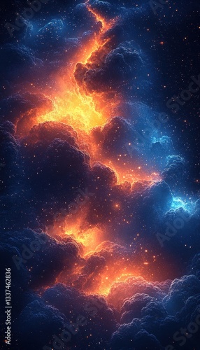 Wallpaper Mural Fiery nebula in deep space Torontodigital.ca