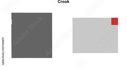 Crook County (Wyoming) blank outline map set