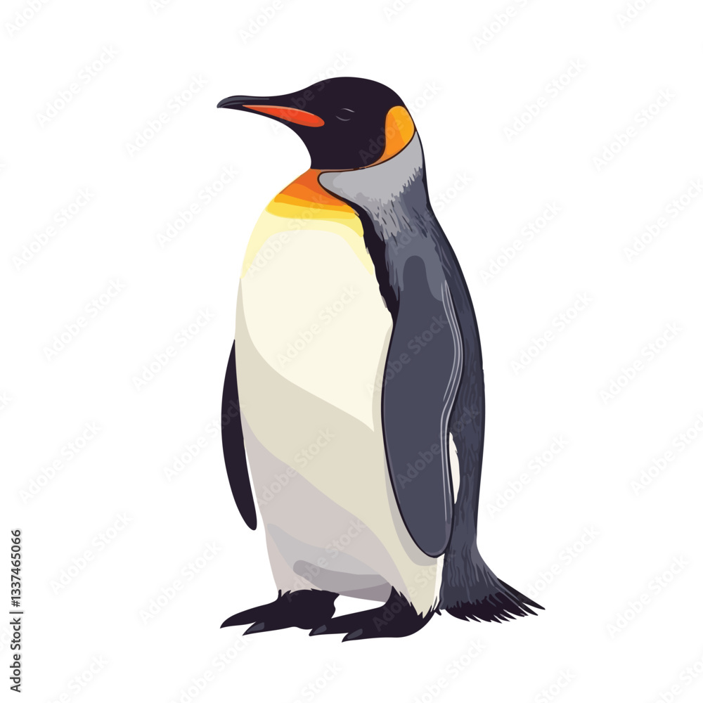Fototapeta premium Charming Penguin Full Body Vector Illustration Bird EPS