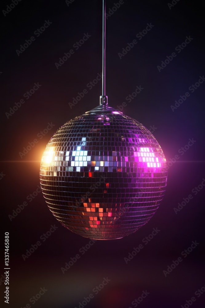 Obraz premium Hanging disco ball with studio lights
