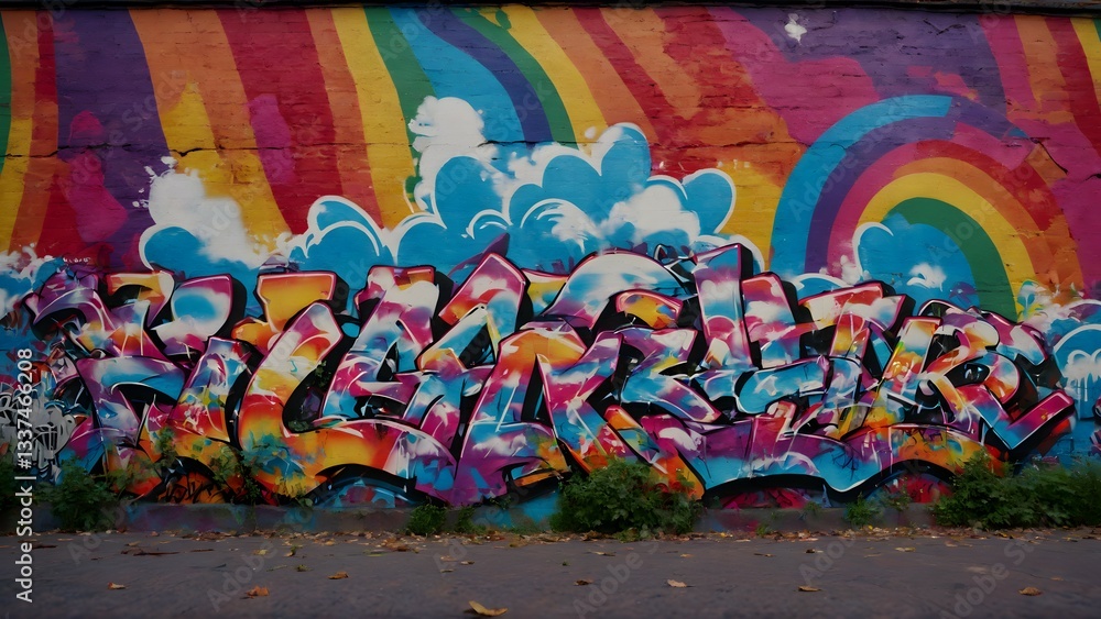 Fototapeta premium Graffiti Writing on Street Wall 28