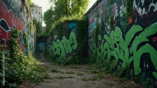 Graffiti Writing on Street Wall 11