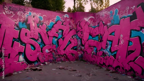 Graffiti Writing on Street Wall 7