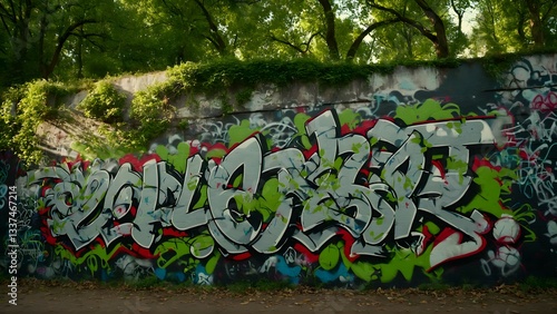 Graffiti Writing on Street Wall 3