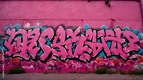 Graffiti Writing on Street Wall 4