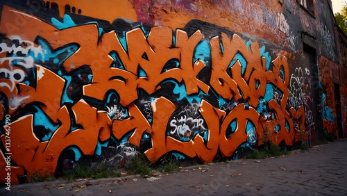 Graffiti Writing on Street Wall 1