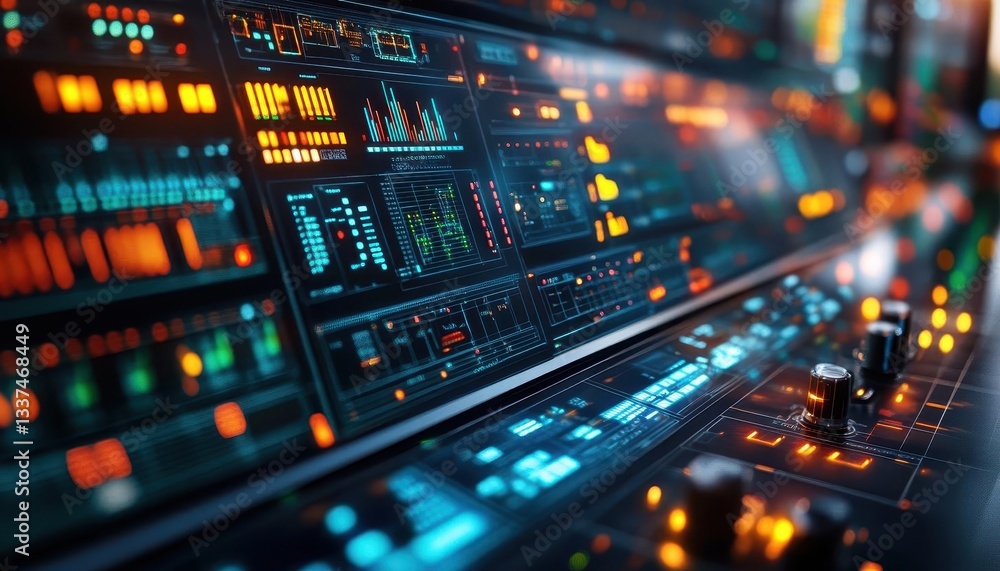Fototapeta premium A SCADA system optimizing energy distribution in smart grid infrastructure, SCADA, Intelligent and efficient