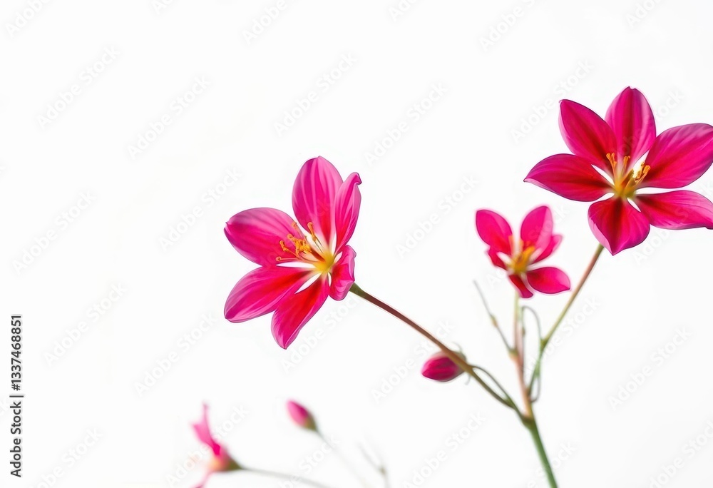 A single, vibrant flower blossoms against a stark white backdrop, delicate, vibrant A single, vibrant flower blossoms against a stark white backdrop, delicate, vibrant