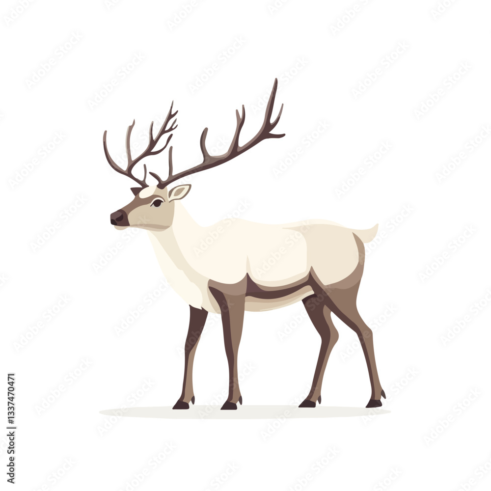 Obraz premium Illustration of a Majestic Deer - Full Body Vector Artwork in Elegant Style