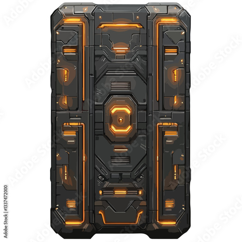 Sci-Fi Spaceship Wall Texture for Game Design