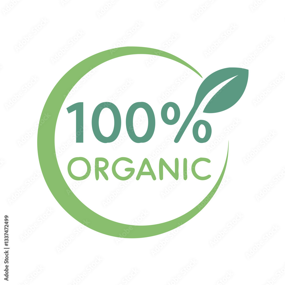 Fototapeta premium 100% Organic Label Icon