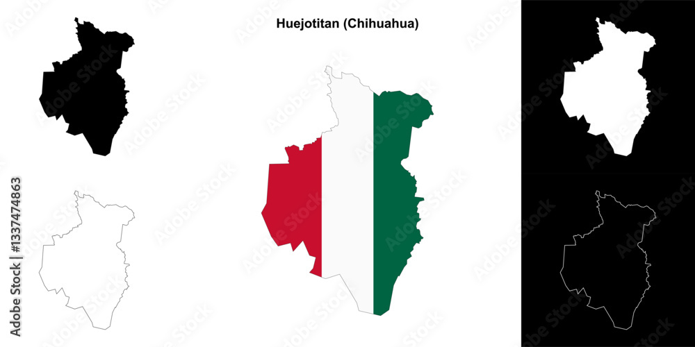 Fototapeta premium Huejotitan outline map