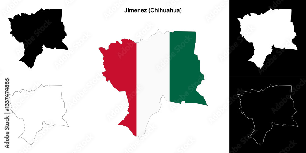 Fototapeta premium Jimenez outline map