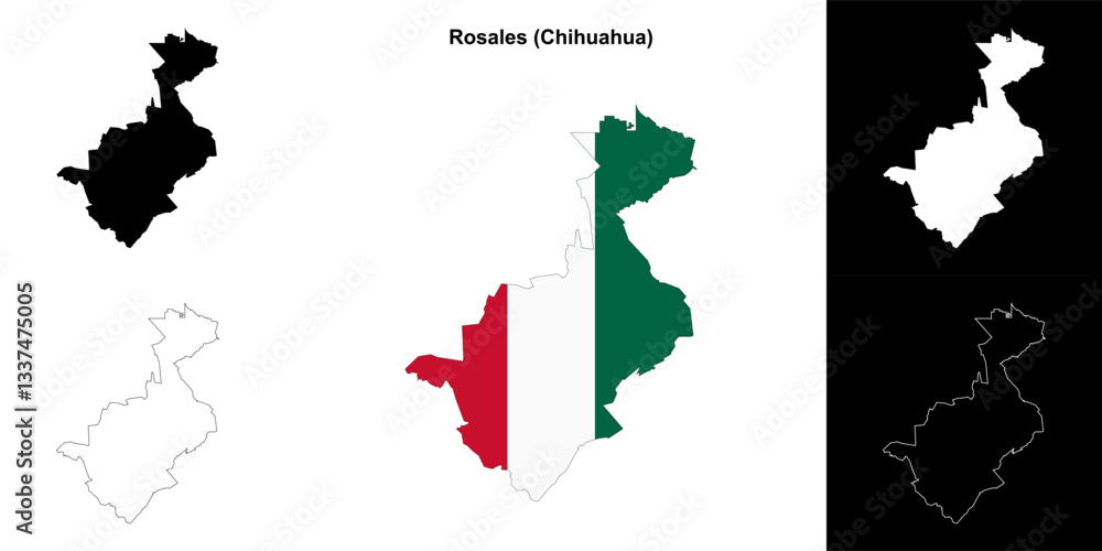 Fototapeta premium Rosales outline map
