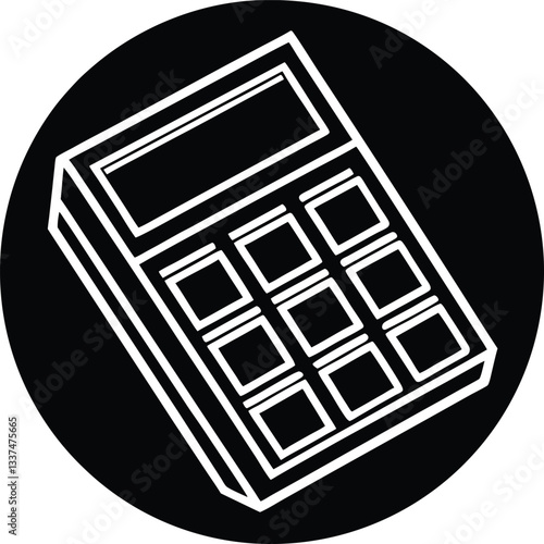 black and white calculator icon