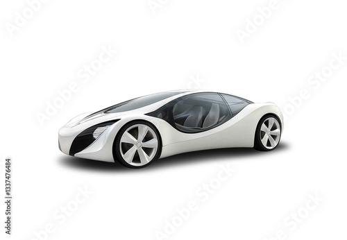 Futuristic autonomous car side view - future technology concept - 3D illustration